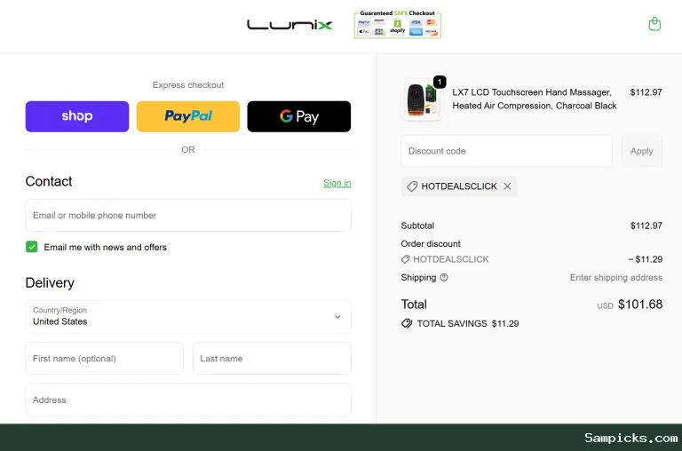 Where to apply your Lunix coupon code at checkout