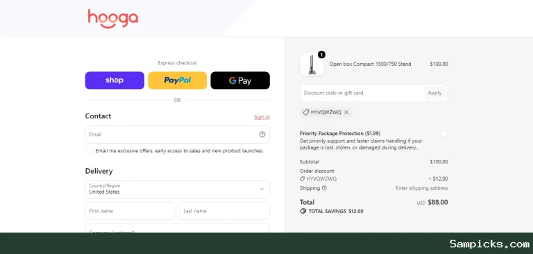 Where to apply your Hooga Health coupon code at checkout